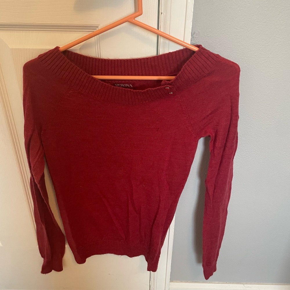 Merona Women's Burgundy Crew Neck Sweater Size XS